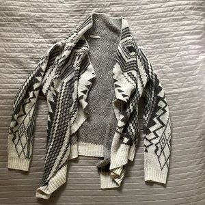 Gray and black sweater knit cardigan